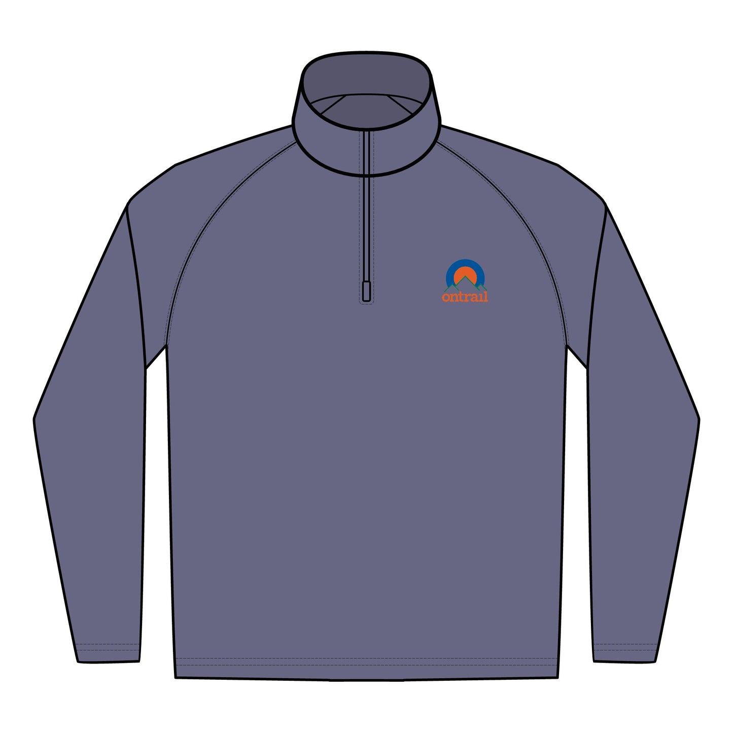 Quarter-Zip Pullover - Cool Fall/Winter Morning Runs Embroidered Top