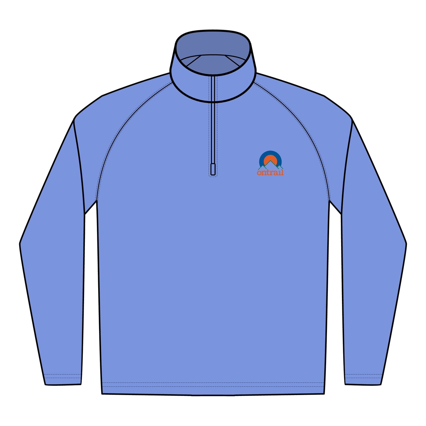 Quarter-Zip Pullover - Cool Fall/Winter Morning Runs Embroidered Top