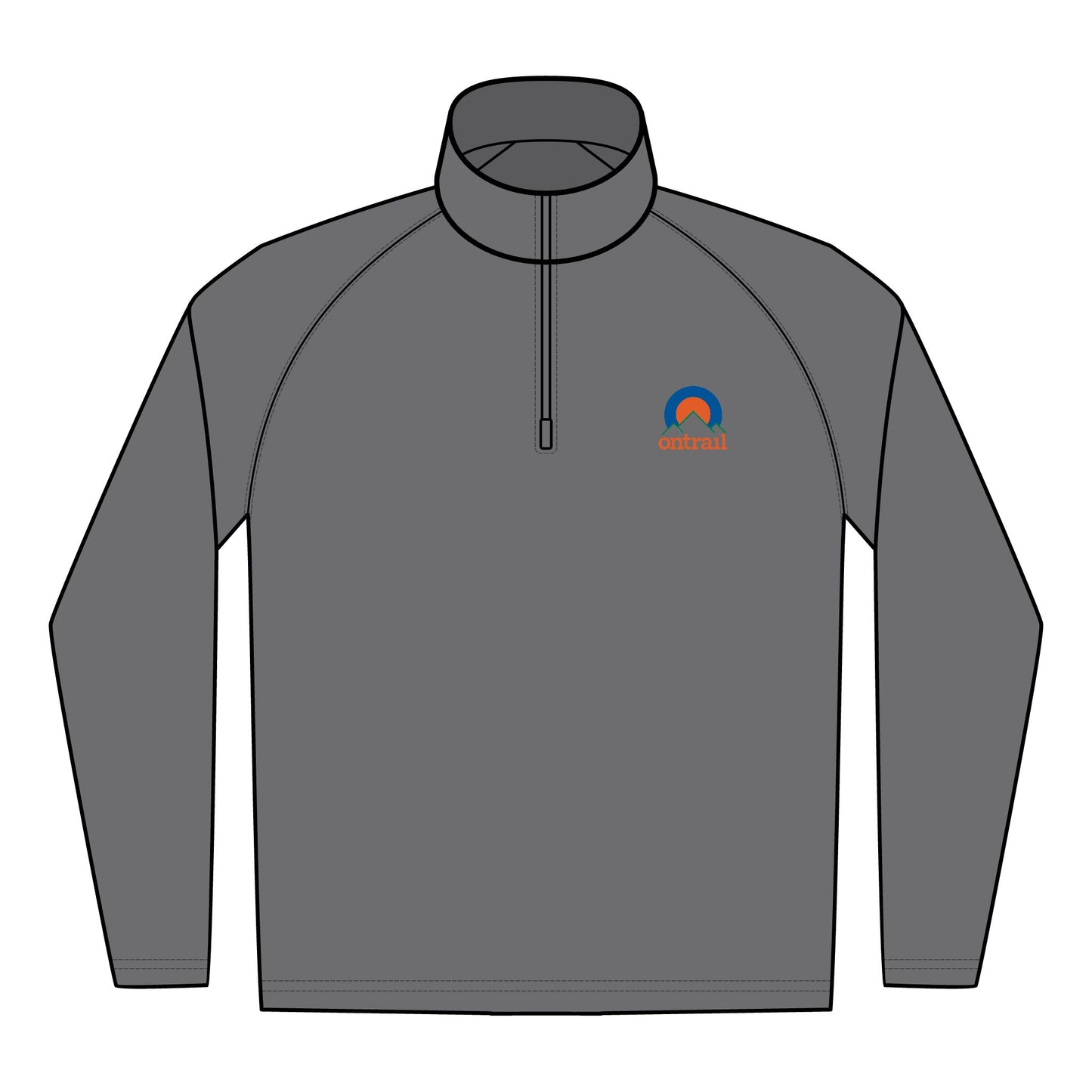 Quarter-Zip Pullover - Cool Fall/Winter Morning Runs Embroidered Top